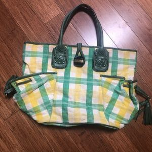Juicy couture yellow, green and white handbag
